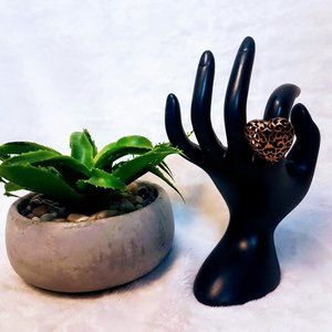 #J16   Rose Gold Heart Shaped Adjustable Ring